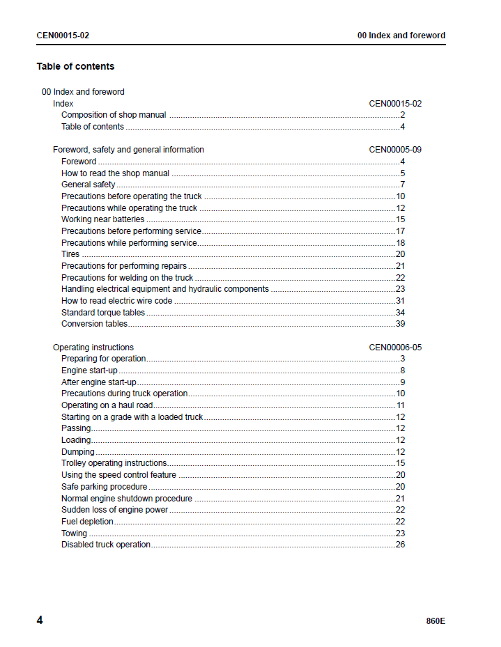 Komatsu 860E-1KT Mining Dump Truck Shop Manual (CEBM025802) - PDF Download