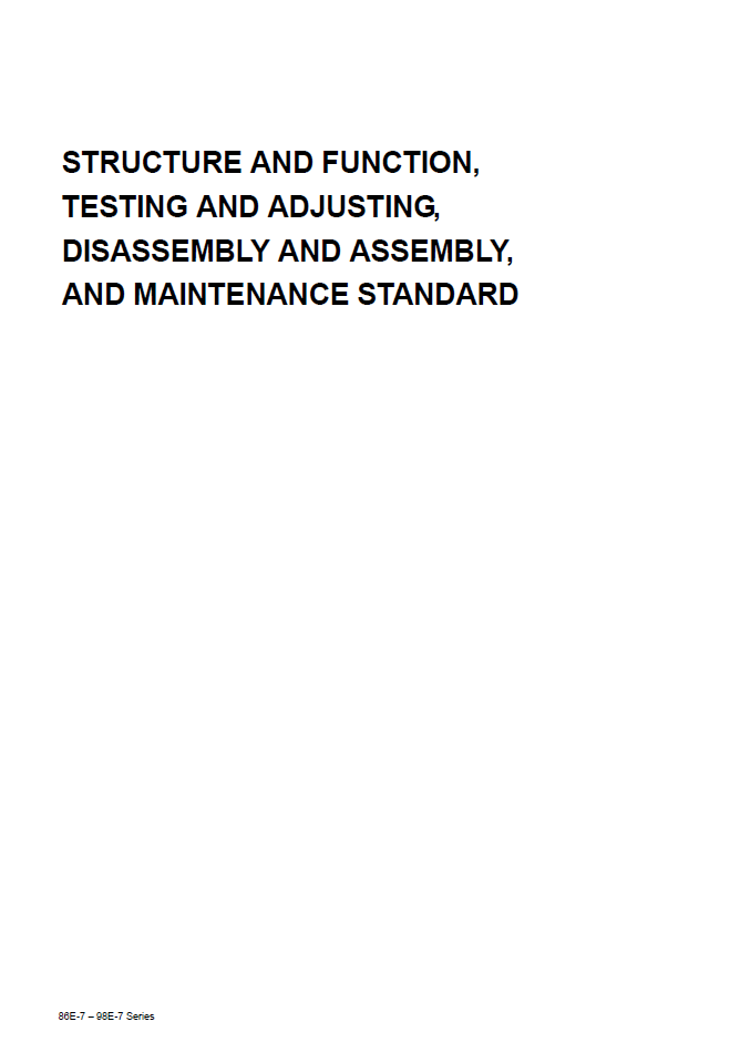 Komatsu 86E-7 98E-7 Series Engine Repair Manual PDF