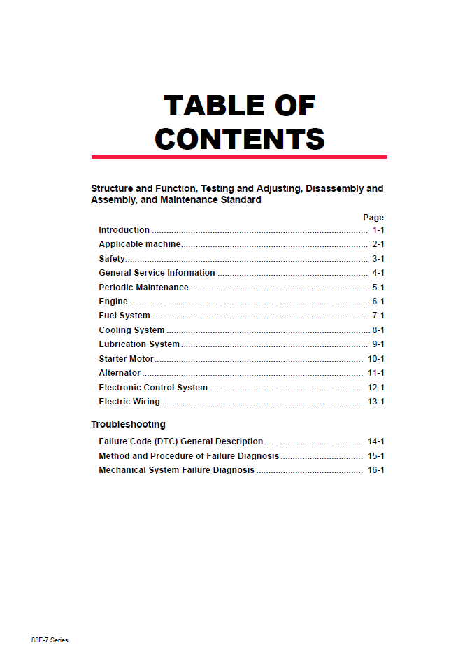Komatsu 88E-7 Series Engine Service Manual SEN06599-00