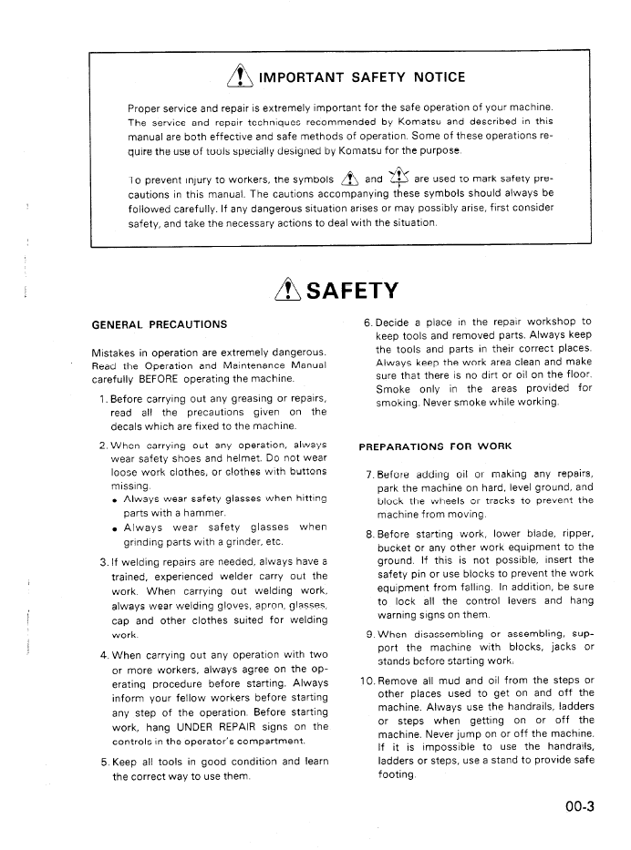 Komatsu 8V170-1 Engine Overhaul Manual SEBD61700104