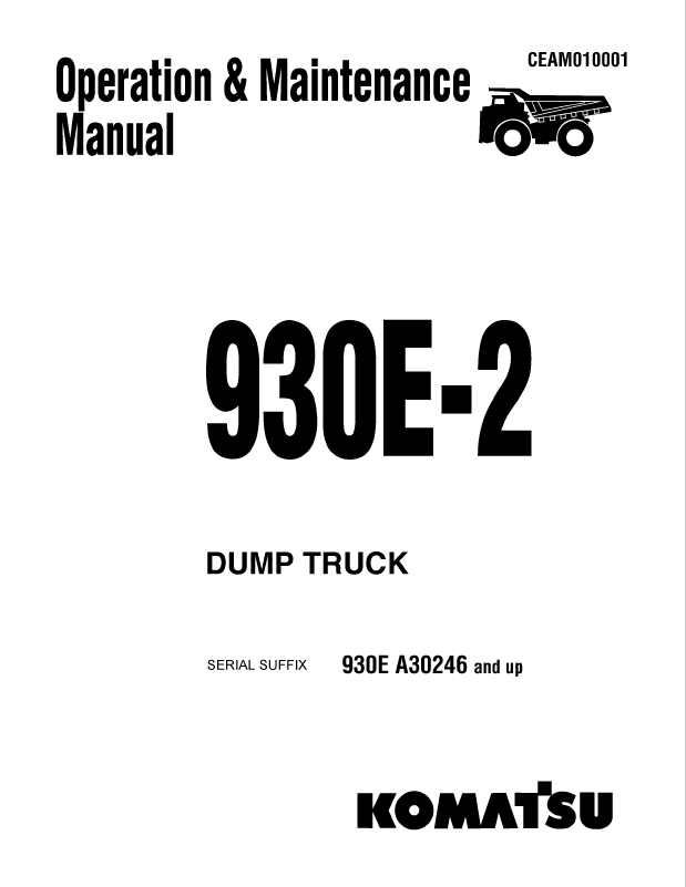 Komatsu 930E-2 Dump Truck Manual CEAD010001 PDF