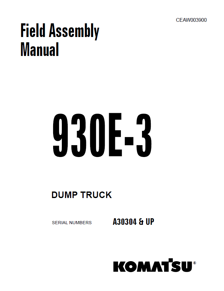 Komatsu 930E-3 Field Assembly Manual CEAW003900 PDF