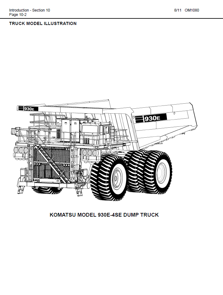 Komatsu 930E-4SE Dump Truck Service Manual CEAM022701 PDF
