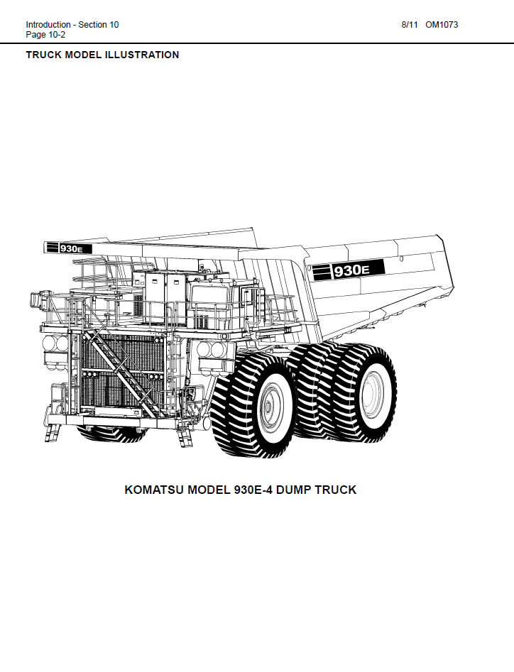 Komatsu 930E-4 Dump Truck Service Manual CEAM021005 PDF