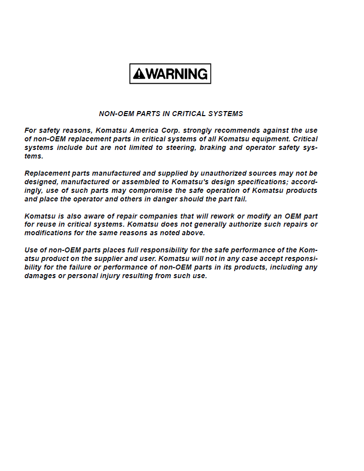 Komatsu 930E-4 Operation & Maintenance Manual CEAM021405