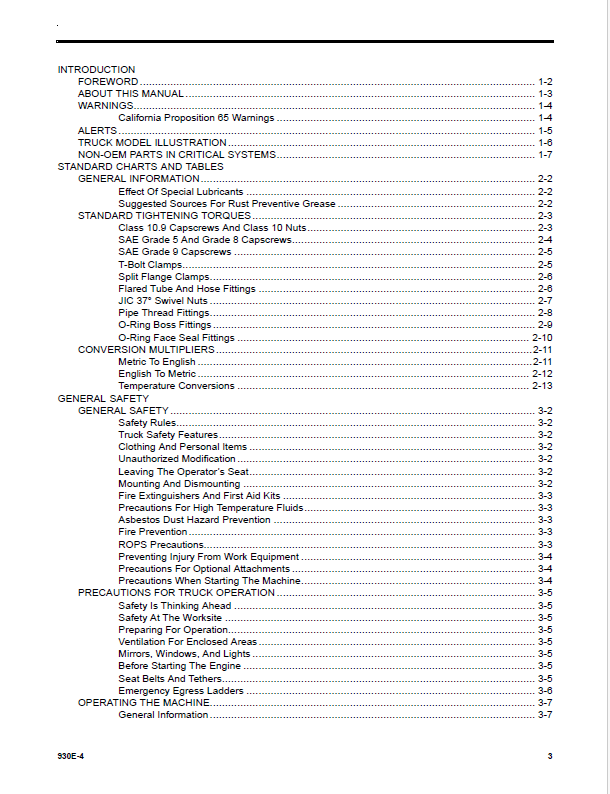 Komatsu 930E-4 Operation Manual CEAM029601 PDF