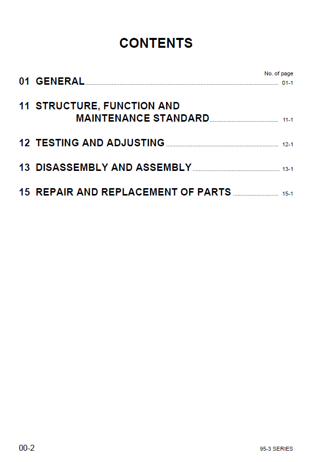 Komatsu 95-3 Series Engine Shop Manual SEBM031002