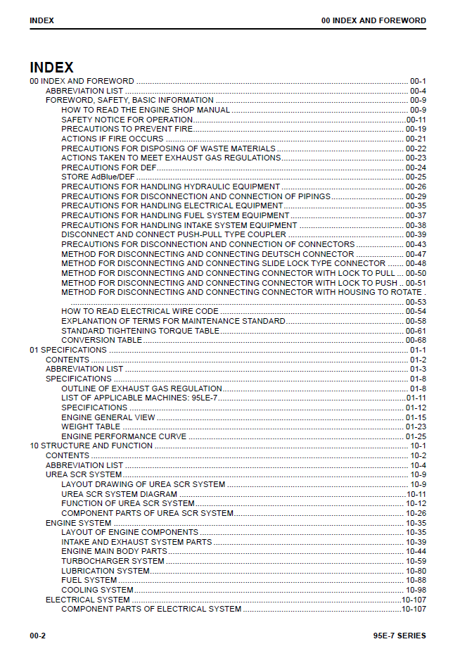 Komatsu 95E-7 Series Engine Service Manual SEN06590-03