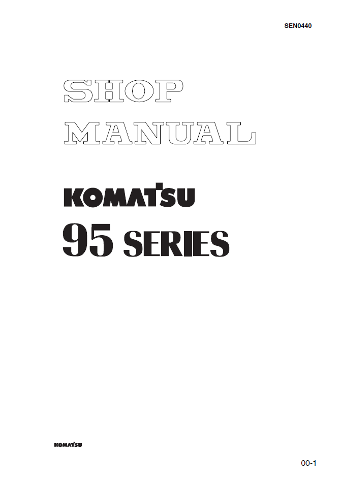 Komatsu 95 Series Shop Manual SEN04408-00 PDF
