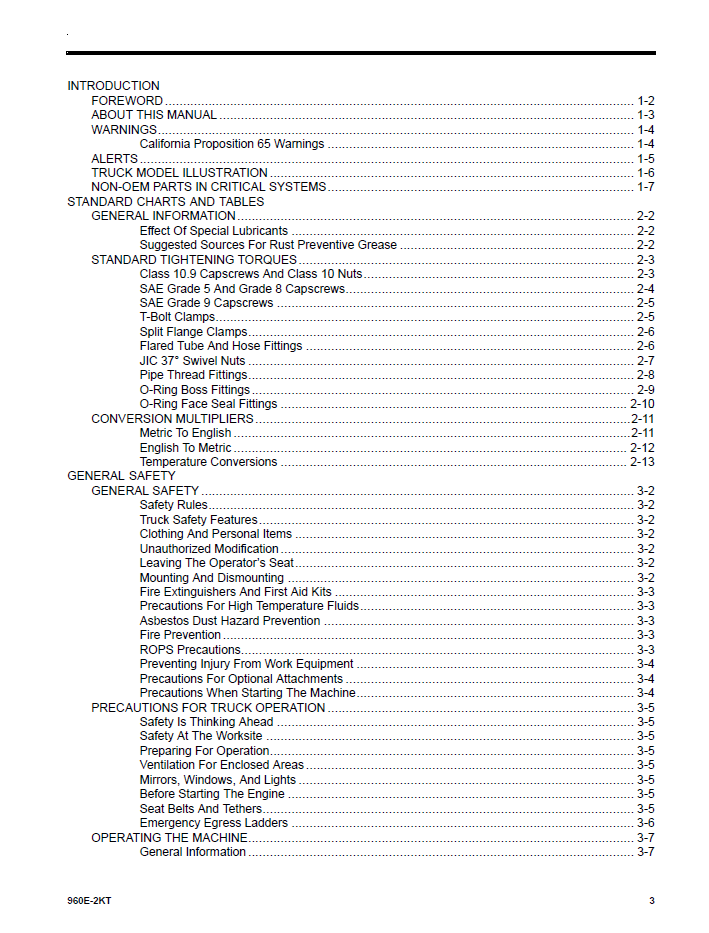Komatsu 960E-2KT Dump Truck Manual CEAM030600 PDF