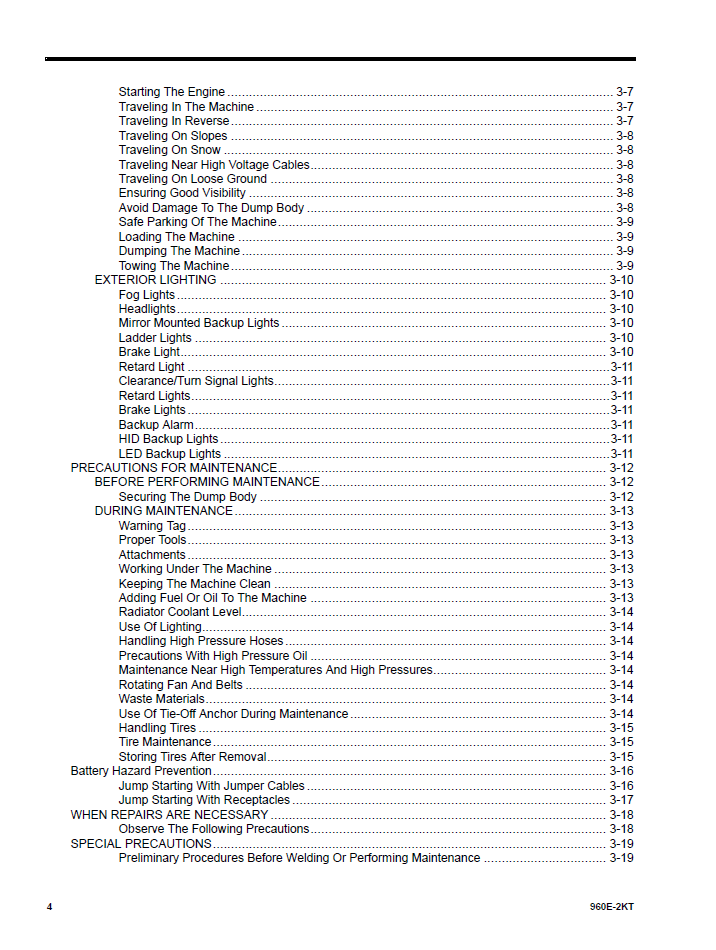 Komatsu 960E-2KT Operation Manual CEAM030600 PDF