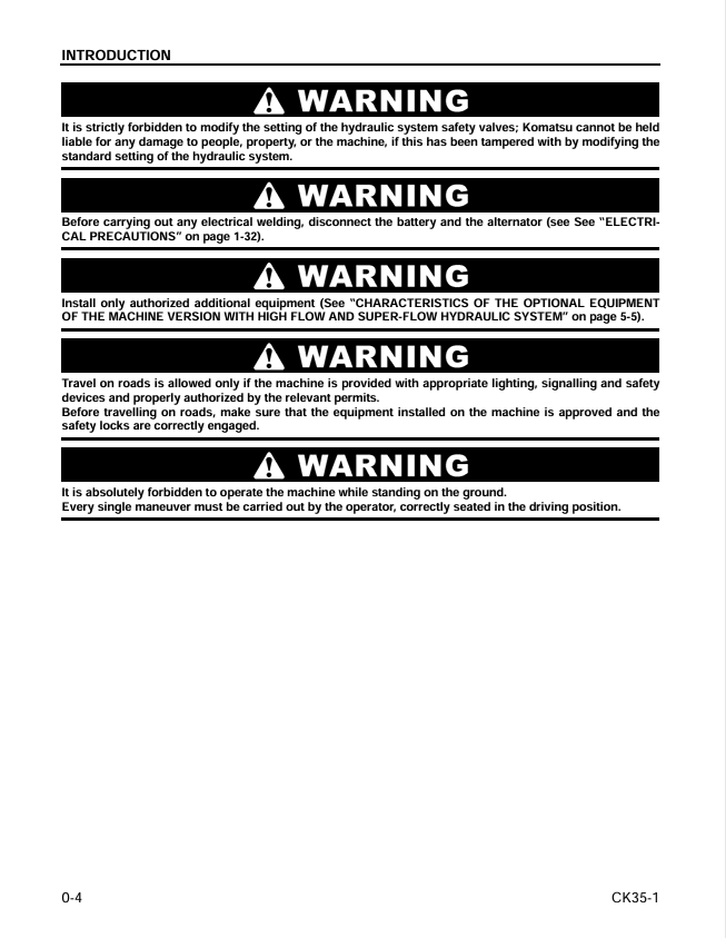 Komatsu CK35-1 Loader Operation & Maintenance Service Manual PDF