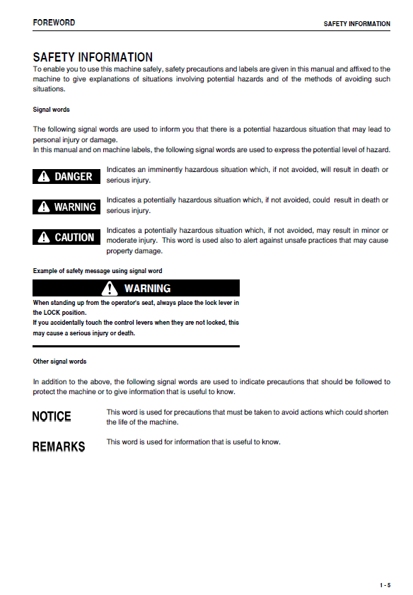 Komatsu D155A-5 Bulldozer Manual: Operation & Maintenance PDF