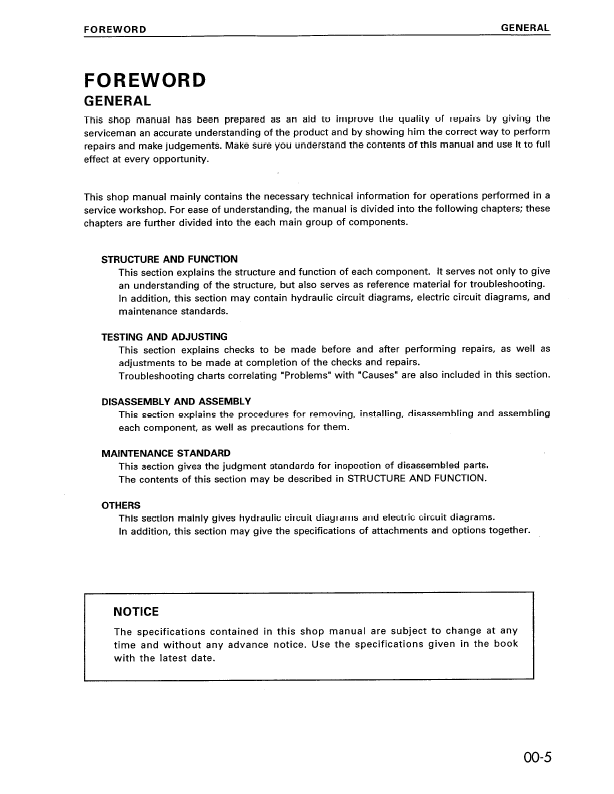 Komatsu D275A-2 Workshop and Maintenance Manual SEBM000207