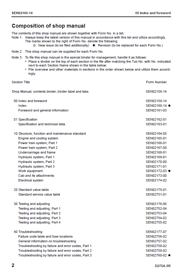 Komatsu D275A-5R Repair Manual SEN02158-14 PDF