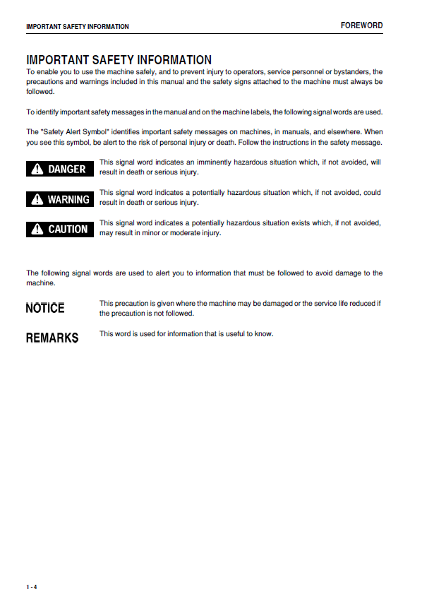 Komatsu D31EX-22 / D37EX-22 Bulldozer Service & Operation Manual (PDF)