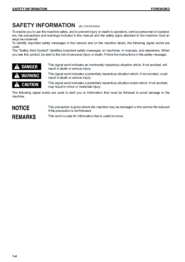 Komatsu D37-23 & D39-23 Bulldozer Operator and Maintenance PDF Manual TEN00606-07