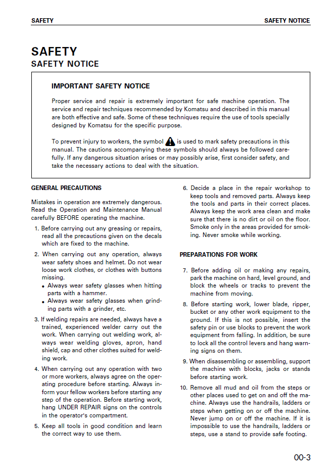 Komatsu D375A-3 Diesel Engine Service Manual SEBM026600