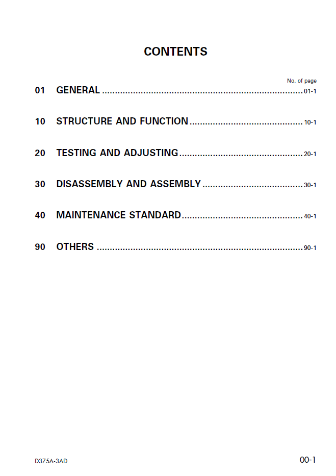 Komatsu D375A-3 Engine Repair Manual SEBM026600 PDF