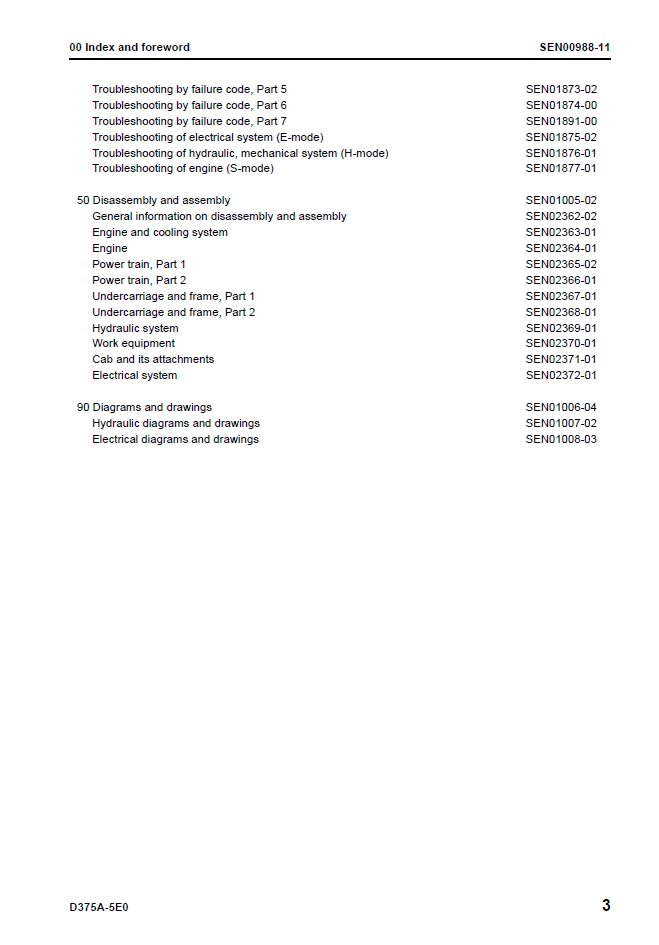 Komatsu D375A-5E0 Bulldozer Service Manual SEN00986-11