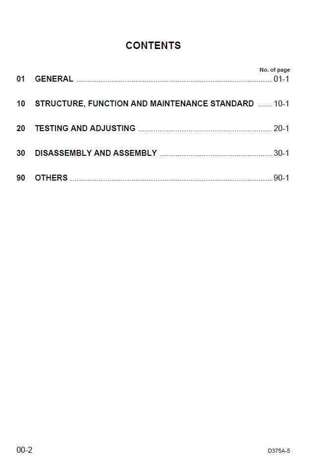 Komatsu D375A-5 VHMS Specification Manual PDF – SEBM036103
