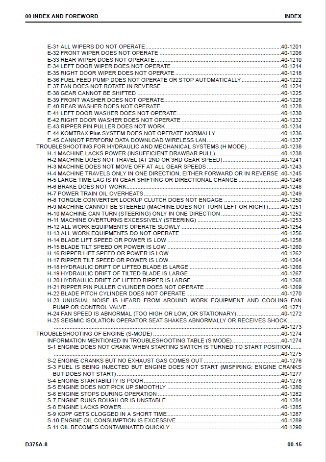 Komatsu D375A-8 Repair Manual SEN06611-02 PDF