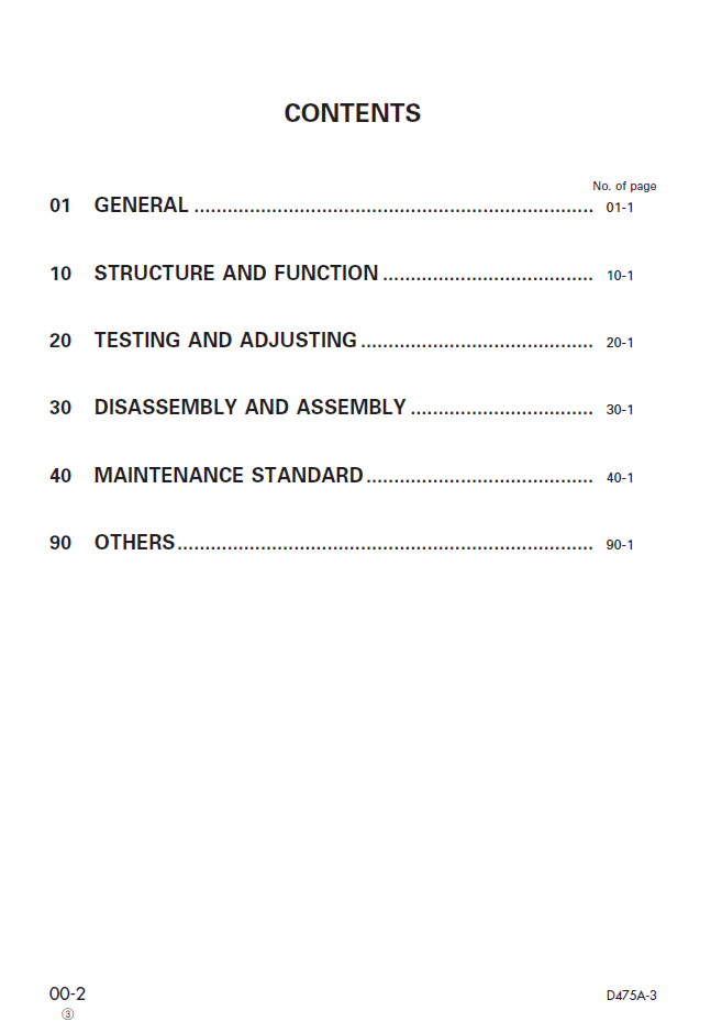 Komatsu D475A-3 Bulldozer Repair Manual SEBM017209 PDF