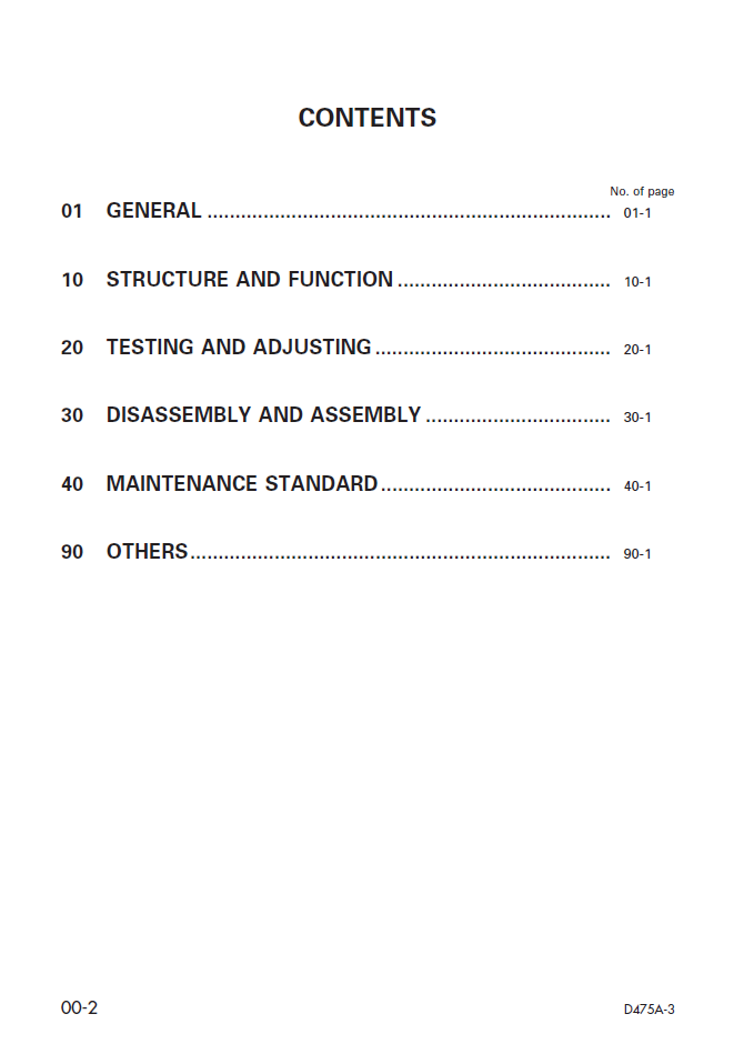 Komatsu D475A-3 Engine Repair and Service Manual SEBM027502