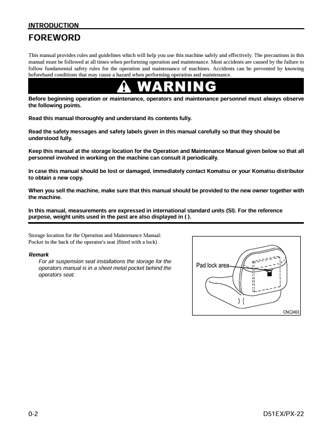 Komatsu D51EX-22 D51PX-22 Operation & Maintenance Manual PDF