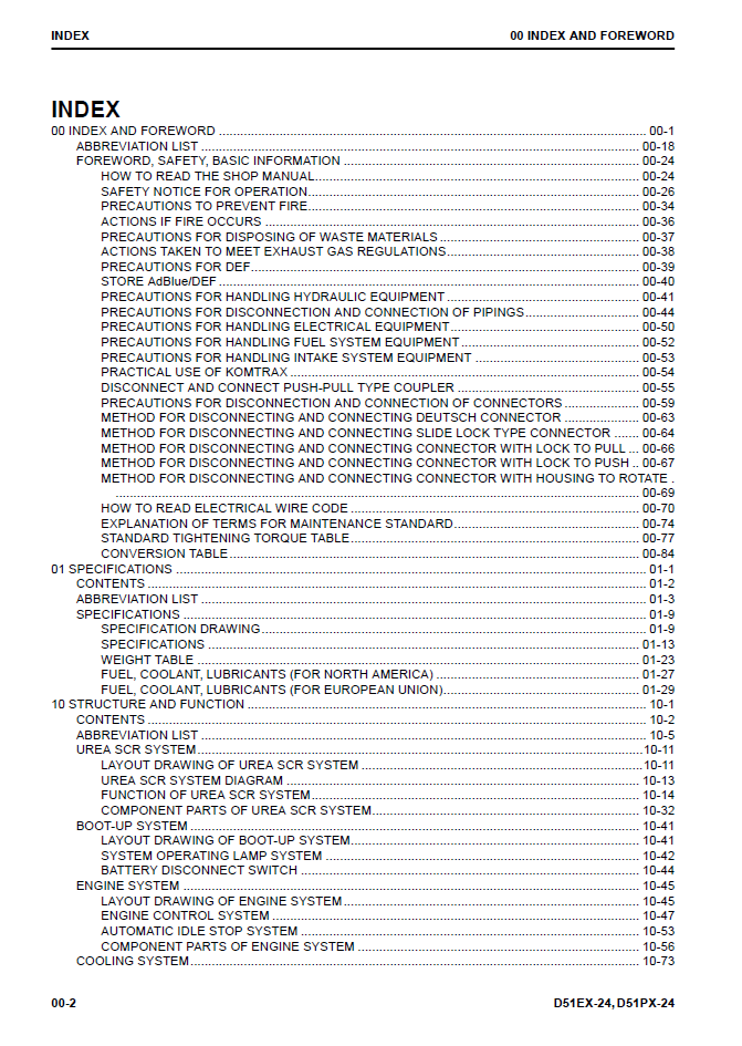 Komatsu D51EX-24 D51PX-24 Bulldozer Service Manual SEN06617-02