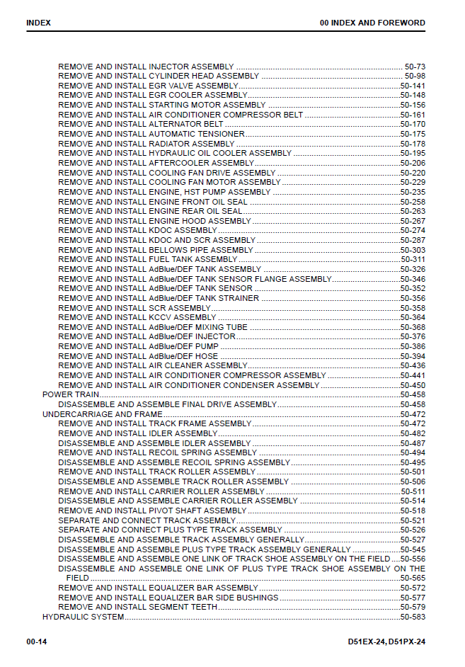 Komatsu D51EX-24 D51PX-24 Repair Manual SEN06617-02 PDF