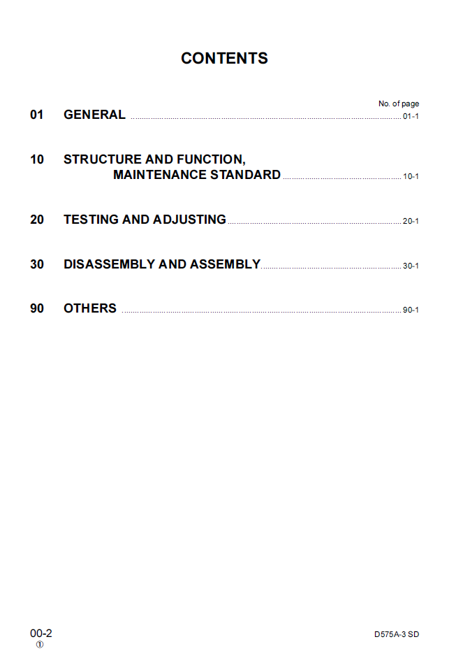 Komatsu D575A-3 Bulldozer Repair Manual SEBM022003 PDF