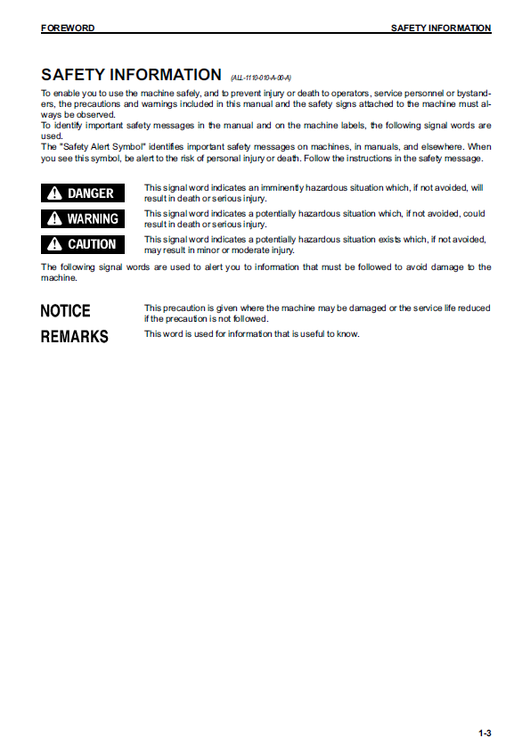 Komatsu D61EXI-23 and D61PXI-23 Maintenance & Operation Manual