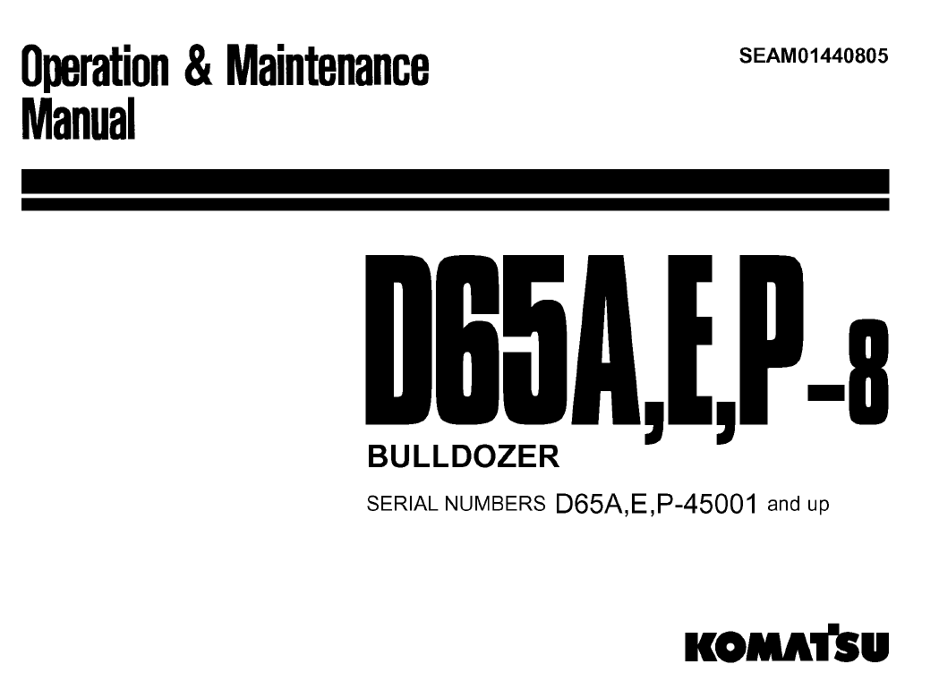 Komatsu D65A D65EP-8 Manual SEAM01440805 PDF