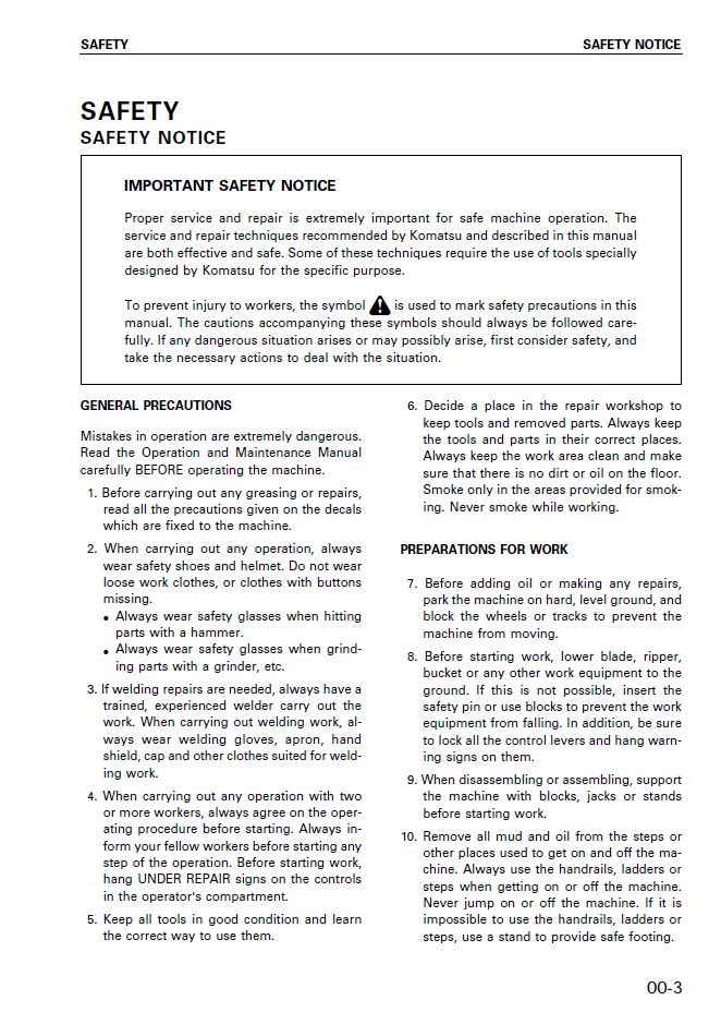 Komatsu D65EX-12 Engine Repair Manual SEBM027202 PDF