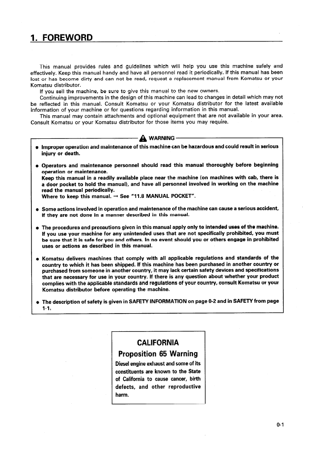 Komatsu D75S-5 Track Loader Operation and Maintenance Guide (SEAD010000)