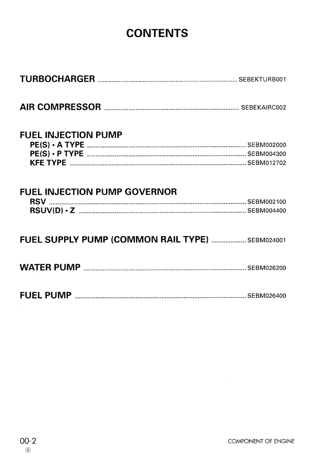 Komatsu Engine Component Repair Manual SEBDCOMP009
