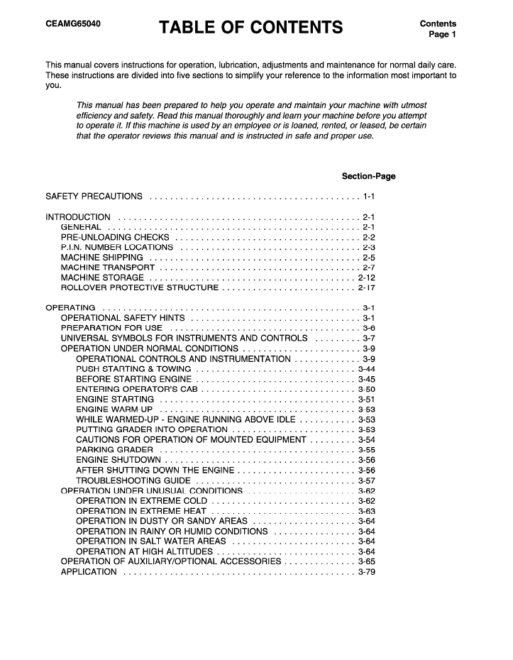 Komatsu GD530A-2 & GD650A Grader Maintenance Manual (CEADG65040 PDF)