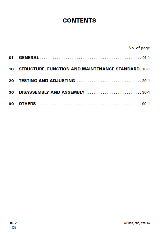 Komatsu GD555-3A Series Engine Repair Manual SEBM021010 PDF