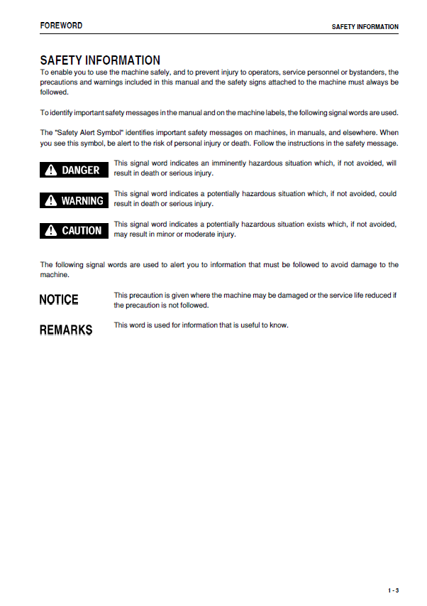Komatsu GD675-3E0 Motor Grader Service and Maintenance Manual