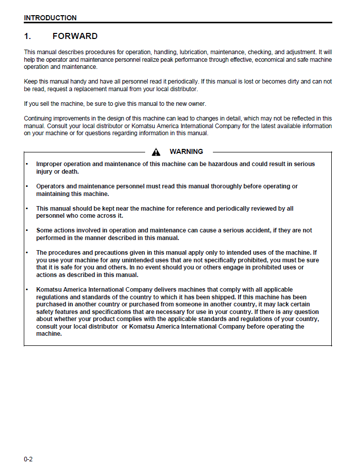 Komatsu GD750A-1 Grader Operation Manual CEAD002402 PDF