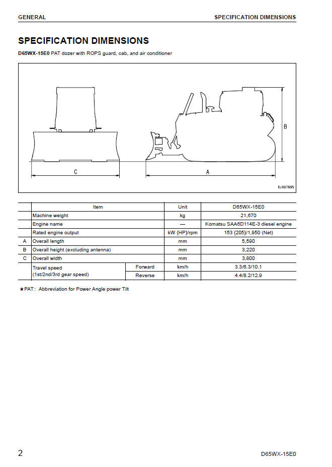 Komatsu Galeo D65WX-15EO Dozer Repair Manual SEBM040800