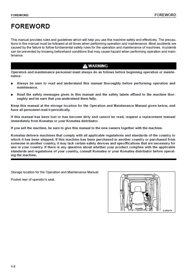 Komatsu Galeo PC1800-6 Mining Excavator Operation & Maintenance PDF Manual | SEAM022908T