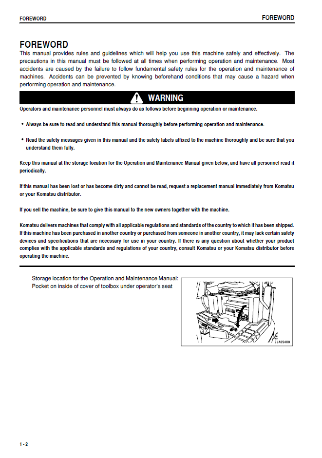 Komatsu Galeo PC35MR-2 O&M Manual SEAM060100T