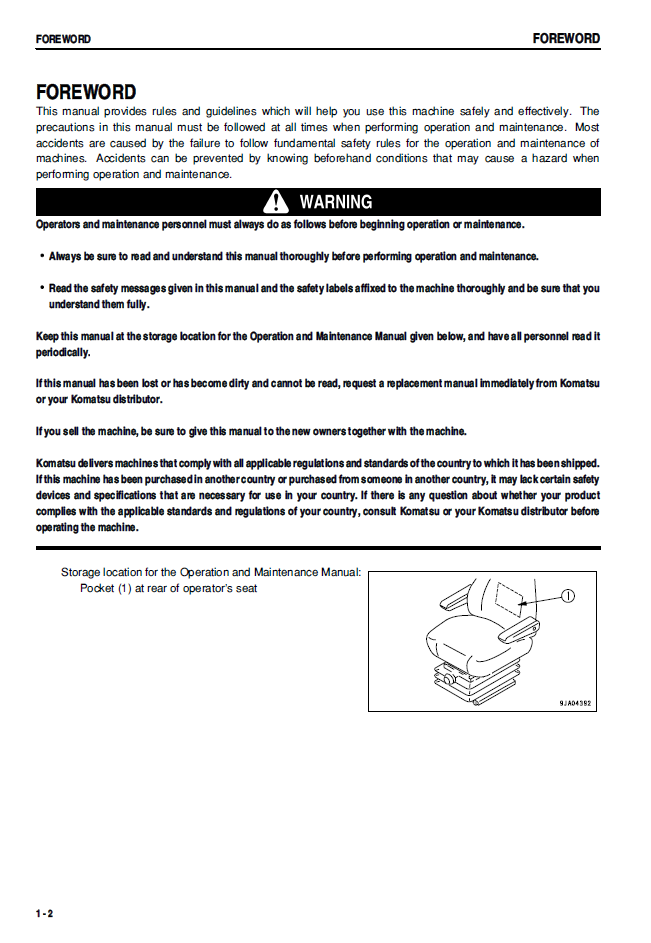 Komatsu Galeo WA250L-5 O&M Manual SEAM056900T