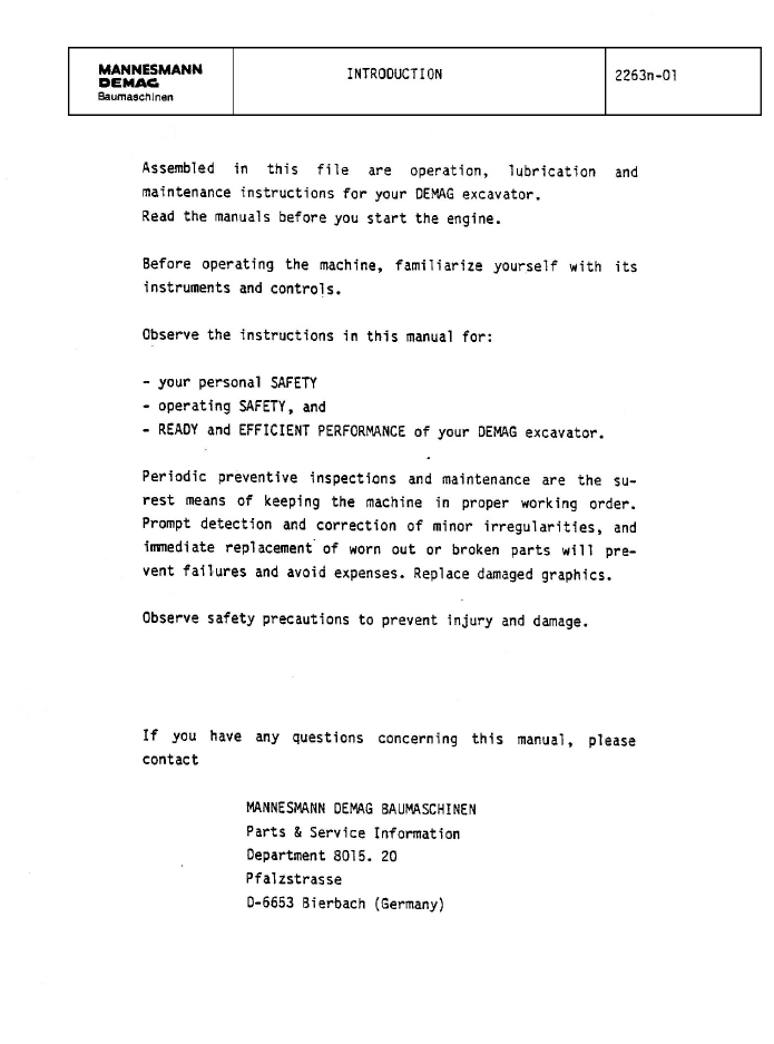 Komatsu H185S Operation and Maintenance Instructions (Pub. H185S06081OMM)