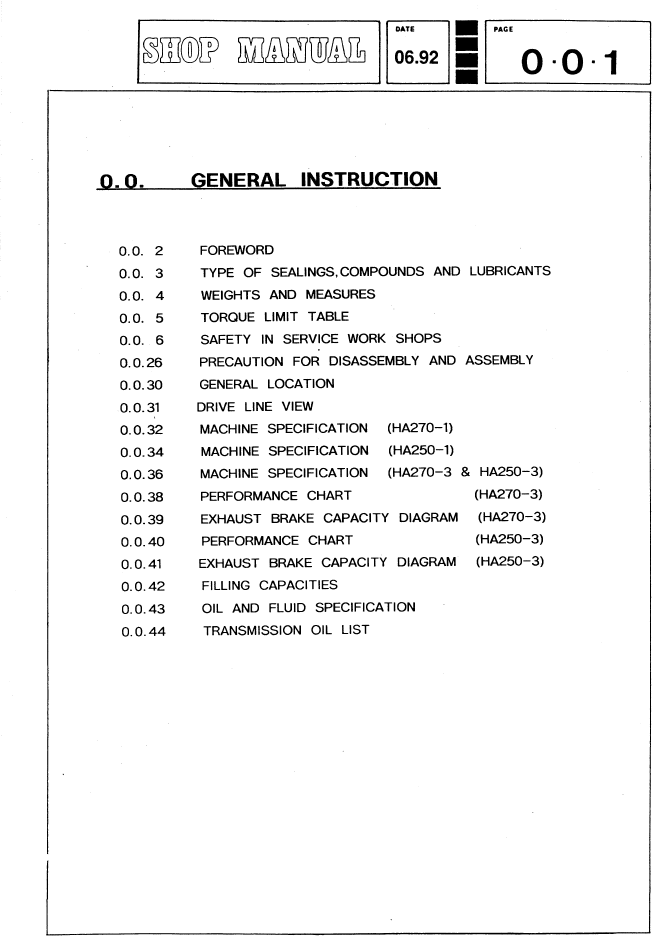 Komatsu HA250 HA270 Dump Truck Service Manual SEBMHA250104