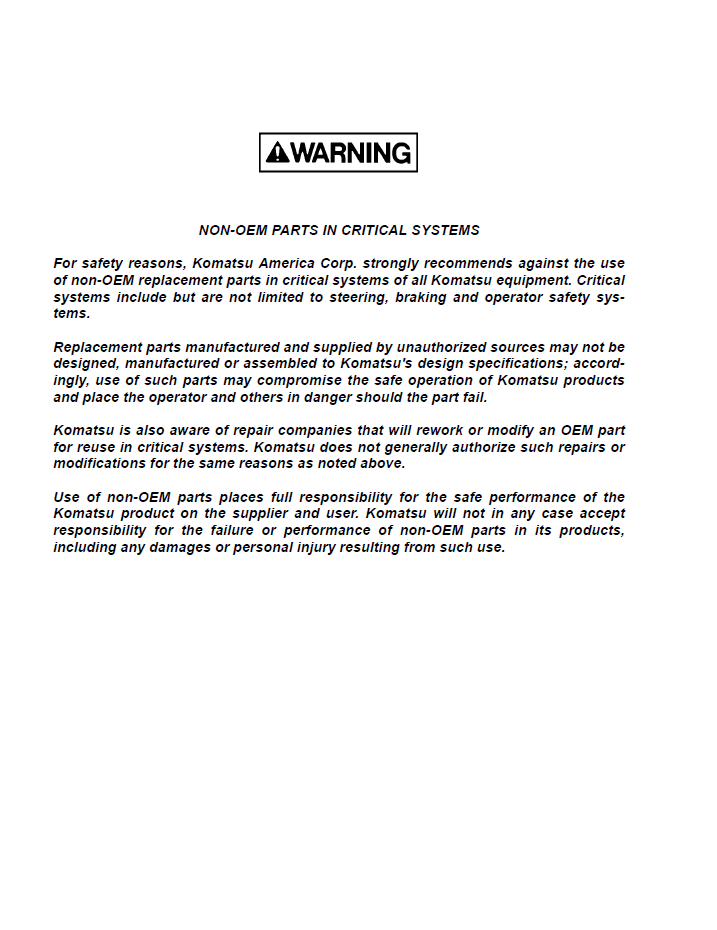 Komatsu HD1500-5 Dump Truck Service & Maintenance Manual (CEAM012803)