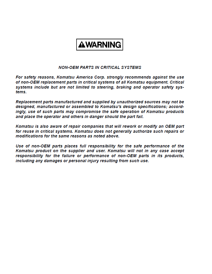 Komatsu HD1500-5 Dump Truck Service & Maintenance Manual (CEAM013603)