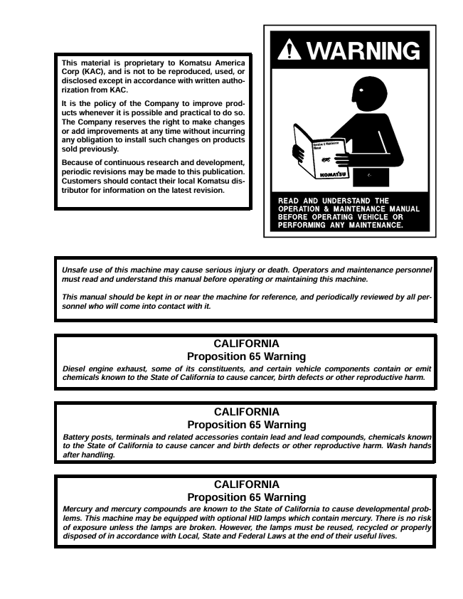 Komatsu HD1500-7 Dump Truck PDF – Operation & Maintenance